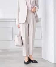 KALCD01079 a.v.v Elmi(アー・ヴェ・ヴェ) 【低身長サイズ】【洗える/ストレッチ/セットアップ対応】ダブルクロステーパードパンツ ネイビー