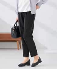 KALCD01079 a.v.v Elmi(アー・ヴェ・ヴェ) 【低身長サイズ】【洗える/ストレッチ/セットアップ対応】ダブルクロステーパードパンツ ネイビー