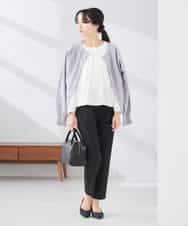 KALCD01079 a.v.v Elmi(アー・ヴェ・ヴェ) 【低身長サイズ】【洗える/ストレッチ/セットアップ対応】ダブルクロステーパードパンツ ネイビー