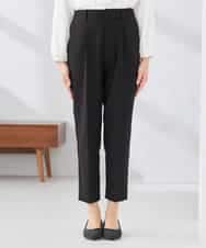 KALCD01079 a.v.v Elmi(アー・ヴェ・ヴェ) 【低身長サイズ】【洗える/ストレッチ/セットアップ対応】ダブルクロステーパードパンツ ネイビー