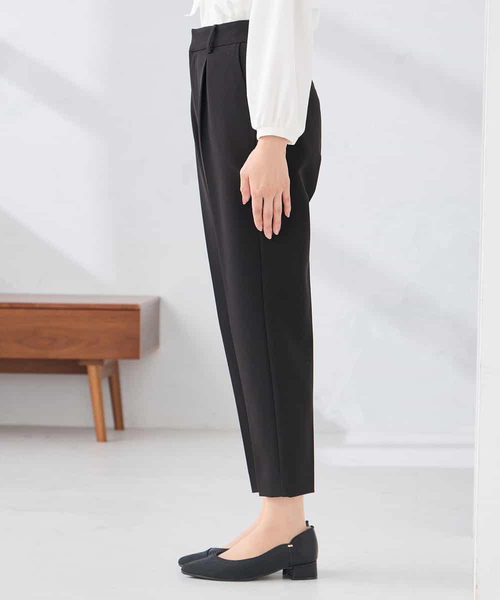 KALCD01079 a.v.v Elmi(アー・ヴェ・ヴェ) 【低身長サイズ】【洗える/ストレッチ/セットアップ対応】ダブルクロステーパードパンツ ネイビー