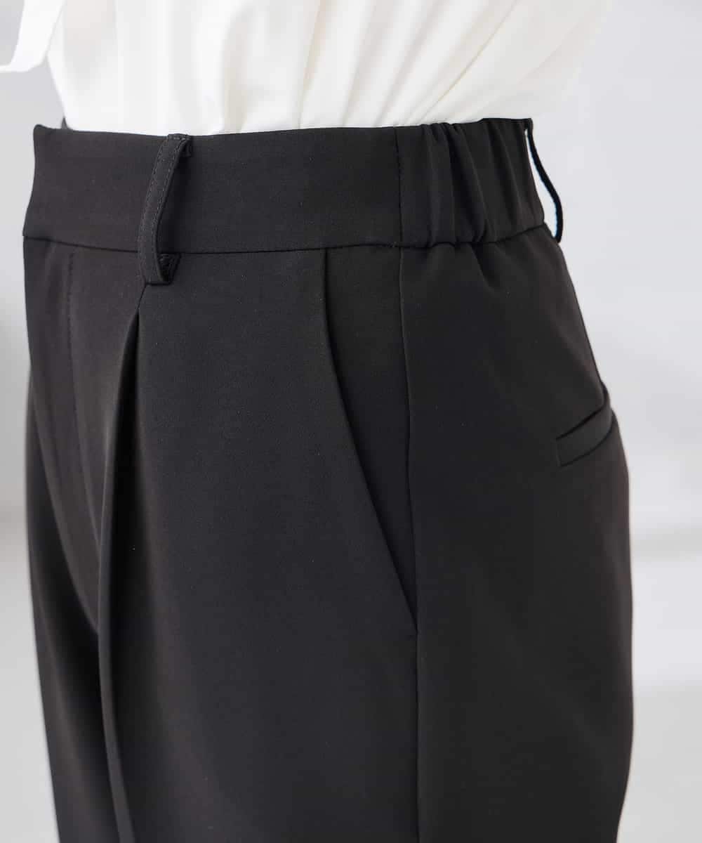 KALCD01079 a.v.v Elmi(アー・ヴェ・ヴェ) 【低身長サイズ】【洗える/ストレッチ/セットアップ対応】ダブルクロステーパードパンツ ネイビー