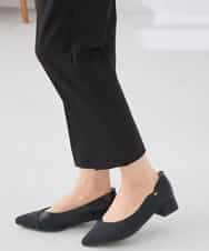 KALCD01079 a.v.v Elmi(アー・ヴェ・ヴェ) 【低身長サイズ】【洗える/ストレッチ/セットアップ対応】ダブルクロステーパードパンツ ネイビー