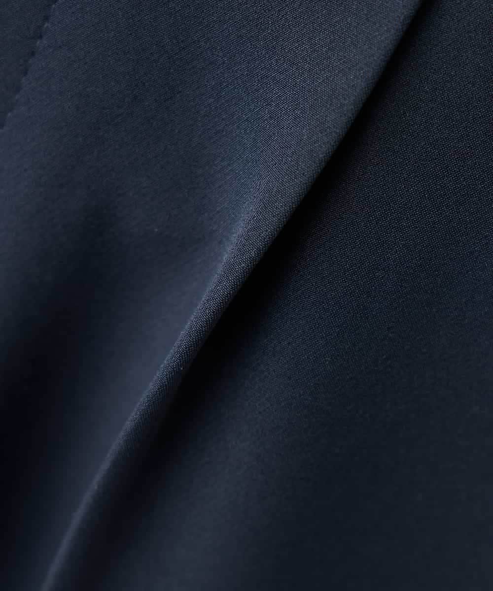 KALCD01079 a.v.v Elmi(アー・ヴェ・ヴェ) 【低身長サイズ】【洗える/ストレッチ/セットアップ対応】ダブルクロステーパードパンツ ネイビー