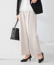 KALCD02079 a.v.v Elmi(アー・ヴェ・ヴェ) 【低身長サイズ】【洗える/ストレッチ/セットアップ対応】ダブルクロスワイドパンツ ネイビー