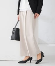 KALCD02079 a.v.v Elmi(アー・ヴェ・ヴェ) 【低身長サイズ】【洗える/ストレッチ/セットアップ対応】ダブルクロスワイドパンツ ネイビー