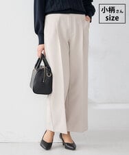 KALCD02079 a.v.v Elmi(アー・ヴェ・ヴェ) 【低身長サイズ】【洗える/ストレッチ/セットアップ対応】ダブルクロスワイドパンツ グレージュ