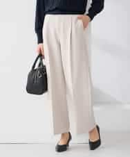 KALCD02079 a.v.v Elmi(アー・ヴェ・ヴェ) 【低身長サイズ】【洗える/ストレッチ/セットアップ対応】ダブルクロスワイドパンツ ネイビー