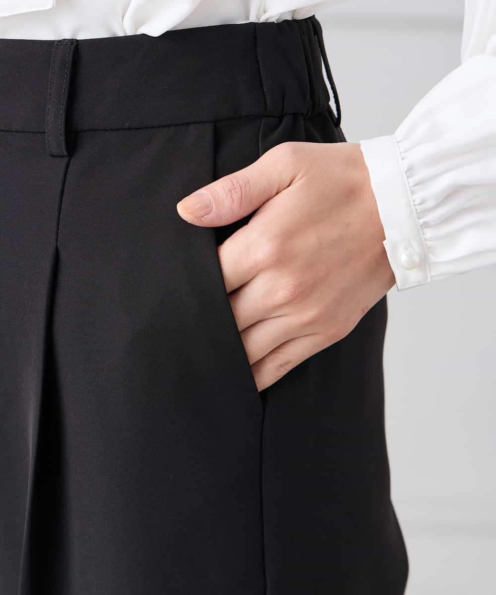 KALCD02079 a.v.v Elmi(アー・ヴェ・ヴェ) 【低身長サイズ】【洗える/ストレッチ/セットアップ対応】ダブルクロスワイドパンツ ネイビー