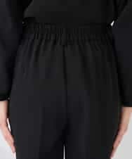 KALCD04069 a.v.v Elmi(アー・ヴェ・ヴェ) 【低身長サイズ】サテンテーパードパンツ【洗える/速乾/毛玉になりにくい/イージーケア】 ネイビー