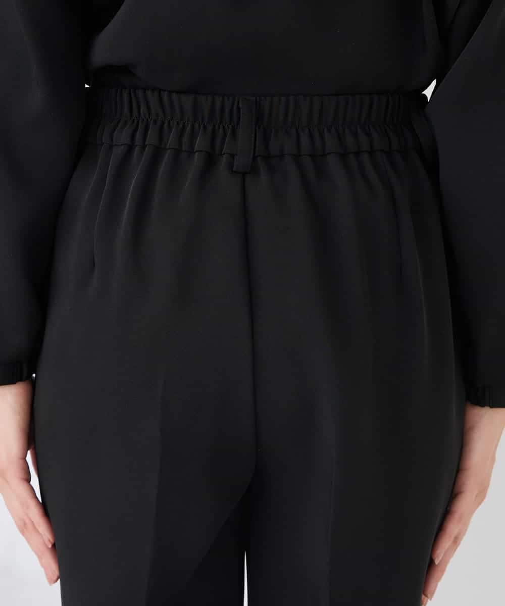 KALCD04069 a.v.v Elmi(アー・ヴェ・ヴェ) 【低身長サイズ】サテンテーパードパンツ【洗える/速乾/毛玉になりにくい/イージーケア】 ネイビー