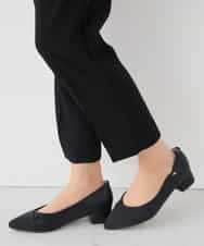 KALCD04069 a.v.v Elmi(アー・ヴェ・ヴェ) 【低身長サイズ】サテンテーパードパンツ【洗える/速乾/毛玉になりにくい/イージーケア】 ネイビー