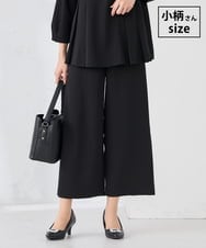 KALCD05069 a.v.v Elmi(アー・ヴェ・ヴェ) 【低身長サイズ】サテンワイドクロップドパンツ【洗える/速乾/毛玉になりにくい/イージーケア】 ブラック