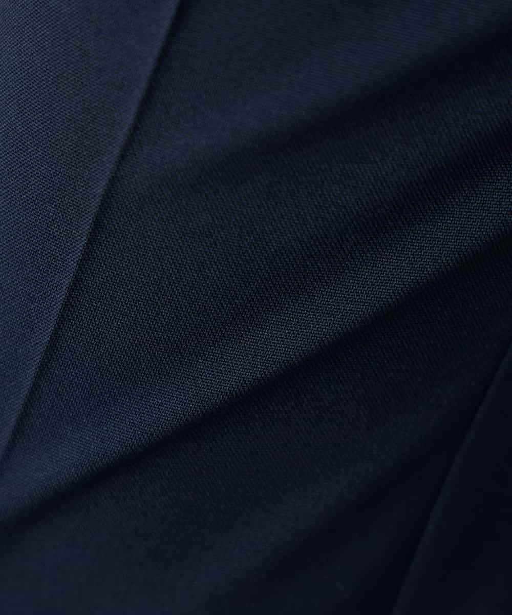 KALFE20079 a.v.v Elmi(アー・ヴェ・ヴェ) 【低身長サイズ】【洗える/UVカット】リネンライクストレッチテーパードパンツ ネイビー