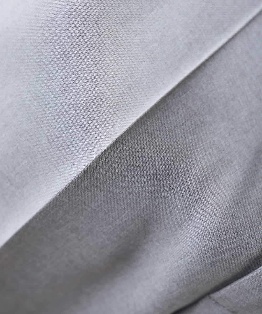 KALFE20079 a.v.v Elmi(アー・ヴェ・ヴェ) 【低身長サイズ】【洗える/UVカット】リネンライクストレッチテーパードパンツ ネイビー