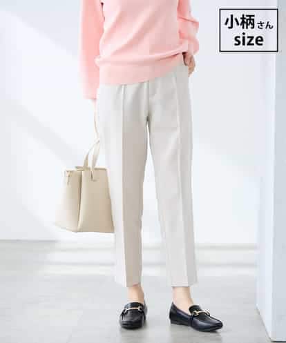 KALFE20079 a.v.v Elmi 【低身長サイズ】【洗える/UVカット】リネンライクストレッチテーパードパンツ
