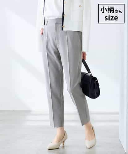 KALFE20079 a.v.v Elmi 【低身長サイズ】【洗える/UVカット】リネンライクストレッチテーパードパンツ