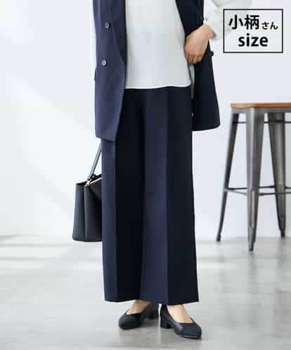 KALFE22079 a.v.v Elmi 【低身長サイズ】【洗える/UVカット】リネンライクストレッチワイドパンツ