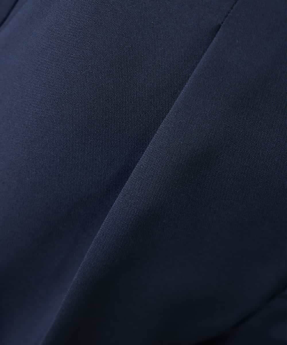 KALFE22079 a.v.v Elmi(アー・ヴェ・ヴェ) 【低身長サイズ】【洗える/UVカット】リネンライクストレッチワイドパンツ ネイビー