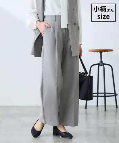 KALFE22079 a.v.v Elmi 【低身長サイズ】【洗える/UVカット】リネンライクストレッチワイドパンツ