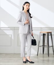 KALGE30079 a.v.v Elmi(アー・ヴェ・ヴェ) 【低身長サイズ】サマーストレッチテーパードパンツ【接触冷感/イージーケア/UVカット/吸水速乾】 ネイビー