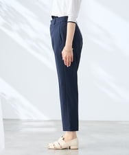 KALGE30079 a.v.v Elmi(アー・ヴェ・ヴェ) 【低身長サイズ】サマーストレッチテーパードパンツ【接触冷感/イージーケア/UVカット/吸水速乾】 ネイビー
