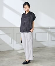 KALGE31079 a.v.v Elmi(アー・ヴェ・ヴェ) 【低身長サイズ】サマーストレッチワイドパンツ【接触冷感/イージーケア/UVカット/吸水速乾】 ベージュ