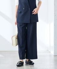 KALGE31079 a.v.v Elmi(アー・ヴェ・ヴェ) 【低身長サイズ】サマーストレッチワイドパンツ【接触冷感/イージーケア/UVカット/吸水速乾】 ベージュ
