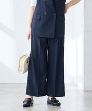 KALGE31079 a.v.v Elmi(アー・ヴェ・ヴェ) 【低身長サイズ】サマーストレッチワイドパンツ【接触冷感/イージーケア/UVカット/吸水速乾】 ベージュ