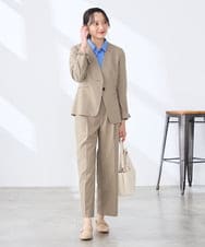 KALGE31079 a.v.v Elmi(アー・ヴェ・ヴェ) 【低身長サイズ】サマーストレッチワイドパンツ【接触冷感/イージーケア/UVカット/吸水速乾】 ベージュ