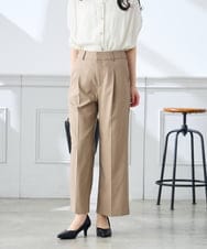 KALGE31079 a.v.v Elmi(アー・ヴェ・ヴェ) 【低身長サイズ】サマーストレッチワイドパンツ【接触冷感/イージーケア/UVカット/吸水速乾】 ベージュ
