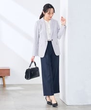 KALGE31079 a.v.v Elmi(アー・ヴェ・ヴェ) 【低身長サイズ】サマーストレッチワイドパンツ【接触冷感/イージーケア/UVカット/吸水速乾】 ベージュ