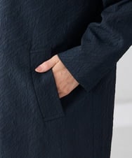 KAUCD02129 a.v.v Elmi(アー・ヴェ・ヴェ) 【低身長サイズ】ジャガードノーカラーコート ネイビー