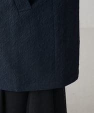 KAUCD02129 a.v.v Elmi(アー・ヴェ・ヴェ) 【低身長サイズ】ジャガードノーカラーコート ネイビー