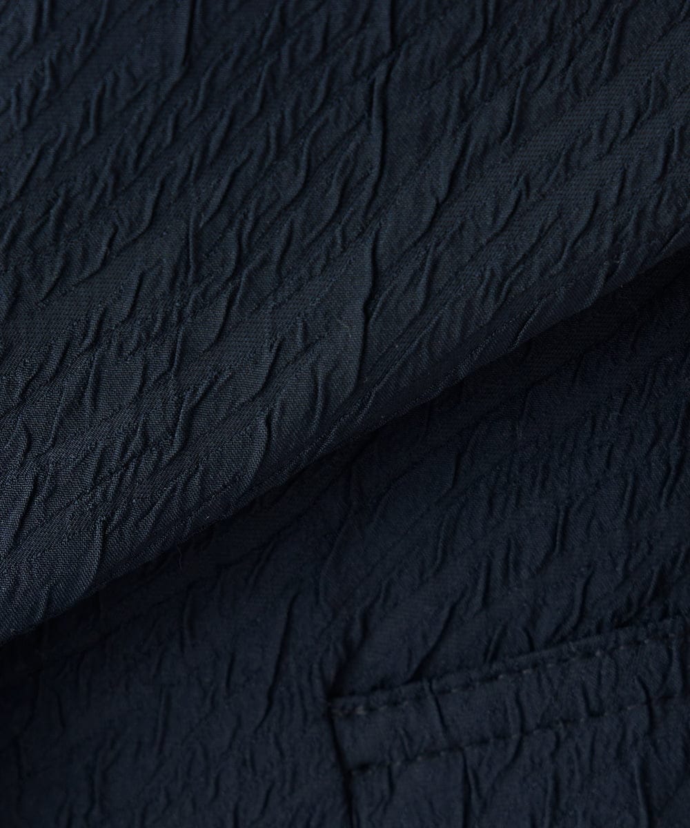 KAUCD02129 a.v.v Elmi(アー・ヴェ・ヴェ) 【低身長サイズ】ジャガードノーカラーコート ネイビー