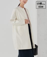 KAUCD02129 a.v.v Elmi(アー・ヴェ・ヴェ) 【低身長サイズ】ジャガードノーカラーコート アイボリー