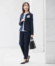 KBBCD01059 a.v.v(アー・ヴェ・ヴェ) 【洗える/ストレッチ】ボウタイメタルチャームブラウス ライトブルー