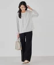 KBBCD01059 a.v.v(アー・ヴェ・ヴェ) 【洗える/ストレッチ】ボウタイメタルチャームブラウス ライトブルー