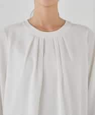 KBBCD01059 a.v.v(アー・ヴェ・ヴェ) 【洗える/ストレッチ】ボウタイメタルチャームブラウス ライトブルー