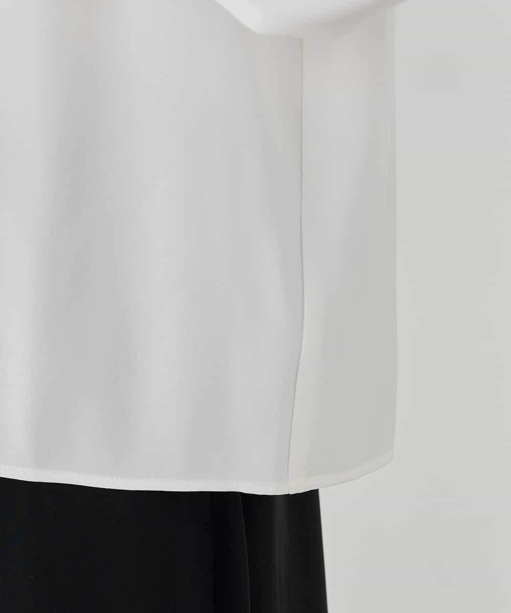 KBBCD01059 a.v.v(アー・ヴェ・ヴェ) 【洗える/ストレッチ】ボウタイメタルチャームブラウス ライトブルー