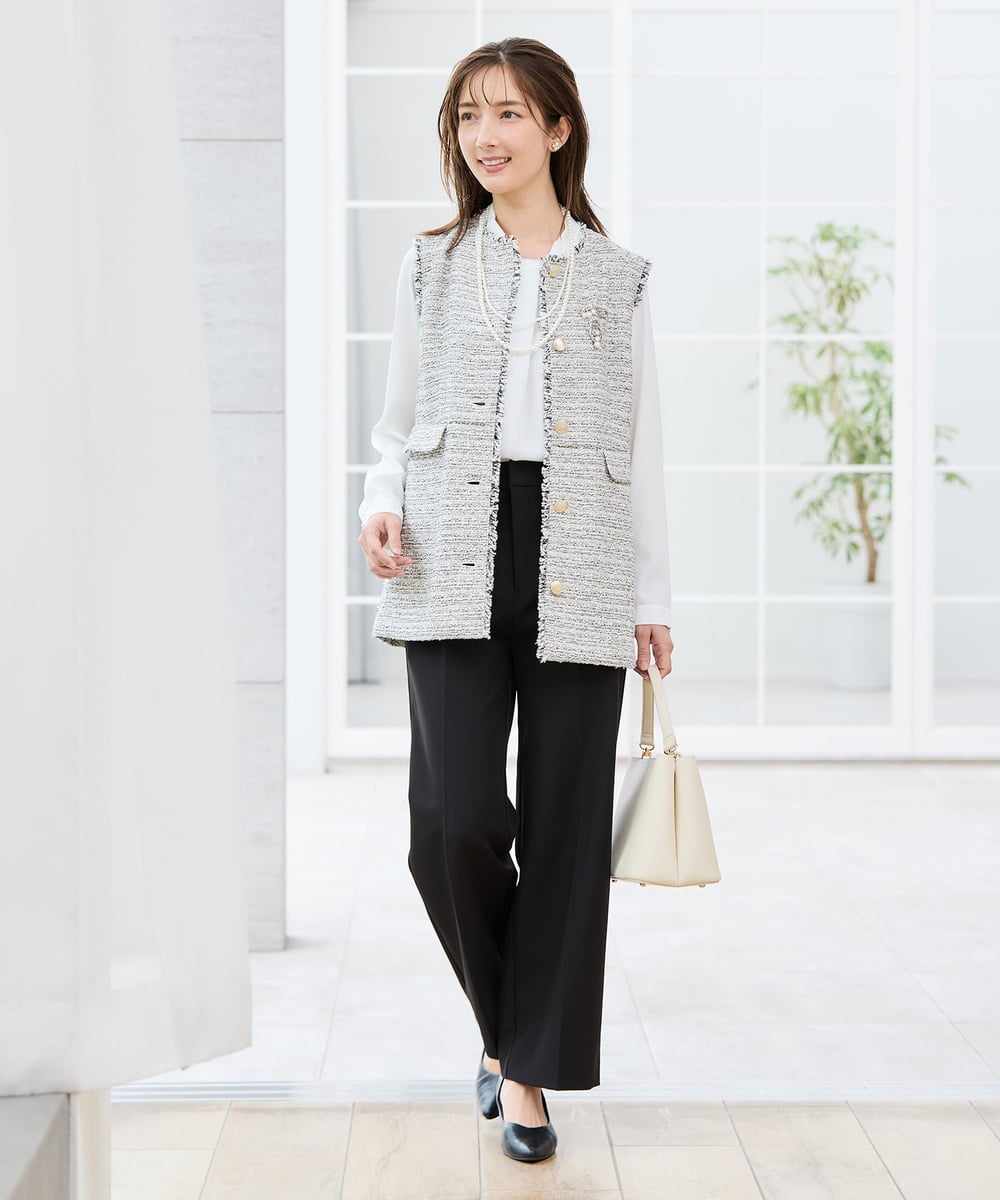 KBBCD02059 a.v.v(アー・ヴェ・ヴェ) 【洗える】ボウタイ風ブラウス ピンク