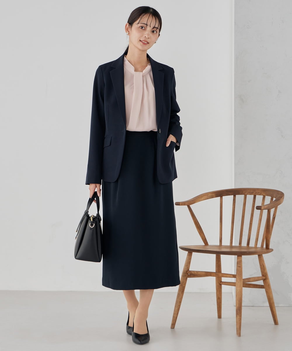 KBBCD02059 a.v.v(アー・ヴェ・ヴェ) 【洗える】ボウタイ風ブラウス ピンク