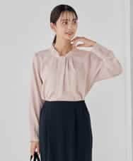 KBBCD02059 a.v.v(アー・ヴェ・ヴェ) 【洗える】ボウタイ風ブラウス ピンク