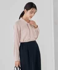 KBBCD02059 a.v.v(アー・ヴェ・ヴェ) 【洗える】ボウタイ風ブラウス ピンク