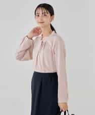 KBBCD02059 a.v.v(アー・ヴェ・ヴェ) 【洗える】ボウタイ風ブラウス ピンク