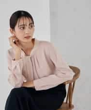 KBBCD02059 a.v.v(アー・ヴェ・ヴェ) 【洗える】ボウタイ風ブラウス ピンク