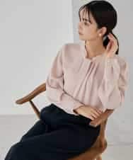 KBBCD02059 a.v.v(アー・ヴェ・ヴェ) 【洗える】ボウタイ風ブラウス ピンク