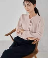 KBBCD02059 a.v.v(アー・ヴェ・ヴェ) 【洗える】ボウタイ風ブラウス ピンク