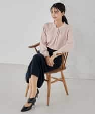 KBBCD02059 a.v.v(アー・ヴェ・ヴェ) 【洗える】ボウタイ風ブラウス ピンク