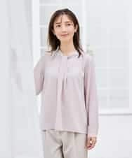 KBBCD02059 a.v.v(アー・ヴェ・ヴェ) 【洗える】ボウタイ風ブラウス ピンク